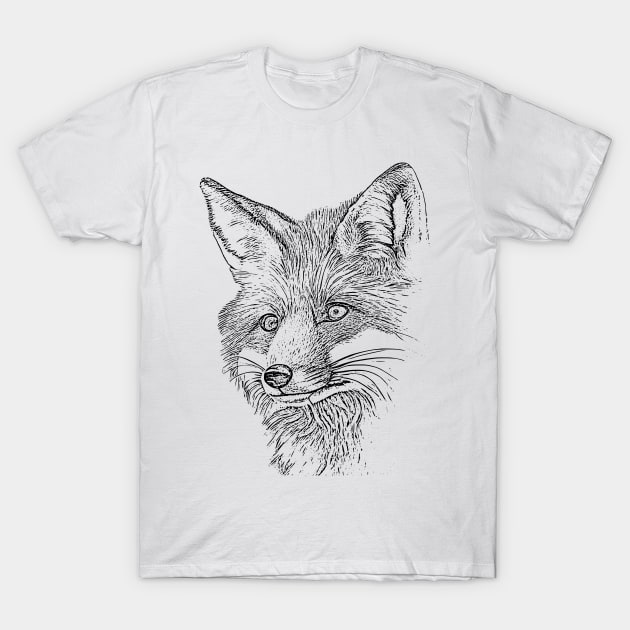 FOX OUTLINE T-Shirt by Matt's Wild Designs